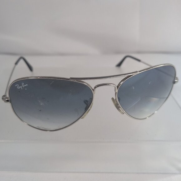 Ray Ban Aviator Silver 3025 003/3F Blue Gradient Sunglasses Italy 55014 2N - Picture 1 of 16
